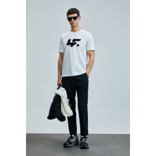 Lufian Pamuk Karışımlı Regular Fit Bisiklet Yaka Logolu T Shirt Erkek T Shirt 111020243