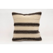 El Yapımı Kilimden Yapılmış Vintage Kırlent Kılıfı, Yün, 40X40CM