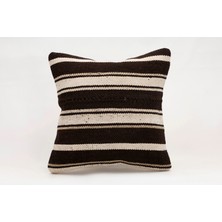 El Yapımı Kilimden Yapılmış Vintage Kırlent Kılıfı, Yün, 40X40CM