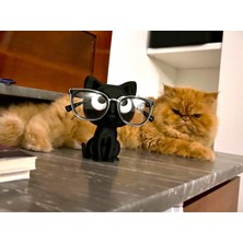 Kedi Gözlük Standı, Gözlük Tutucu Dekoratif Plastik Obje 14X9 cm Sevimli Kedi Glasses Holder