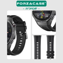 Forzacase Huawei Watch Gt 5 Pro 46MM ile Uyumlu Özel Tasarım Tokalı Silikon Kordon Kayış - FC1063