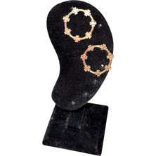 Yuvarlak Mini Yoncalı Bijuteri Küpe