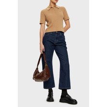 Tommy Hilfiger Pamuklu Regular Fit Düğmeli Polo Yaka Kısa Örme Kazak Bayan Kazak WW0WW43957 Rbc