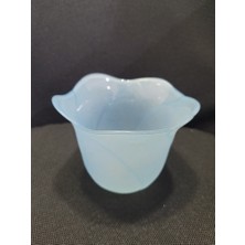 Mavi Aplik Lamba Şapkası 9cm Yükseklik 11CM Çap Gül Şeklinde 1 Adet