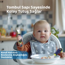 Guqqo Bebek Çatal Kaşık Seti, Paslanmaz Çelik, Mavi