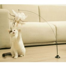 Vantuzlu Tüylü Zilli Kedi Oyun Oltası