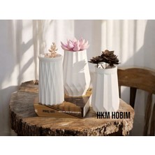 Hkm Hobim 3’lü Vazo Seti | Modern Tasarım | Dekoratif Masa ve Sehpa Aksesuarı | Dekor