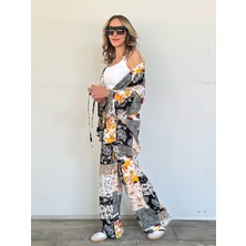 Çiçekli Ikili Kimono Takım