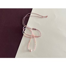 Meeri Jewelry Gerçek Incili Ayarlanabilir Kibar ve Şık Cam Boncuk Kolye