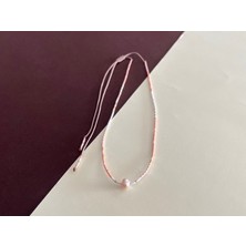 Meeri Jewelry Gerçek Incili Ayarlanabilir Kibar ve Şık Cam Boncuk Kolye