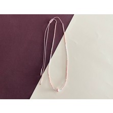 Meeri Jewelry Gerçek Incili Ayarlanabilir Kibar ve Şık Cam Boncuk Kolye
