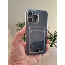 iPhone 15 Pro Max Uyumlu Şeffaf Kartlıklı Kamera Korumalı Kaliteli Esnek Silikon Kılıf