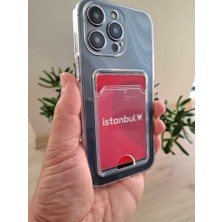 iPhone 15 Pro Max Uyumlu Şeffaf Kartlıklı Kamera Korumalı Kaliteli Esnek Silikon Kılıf