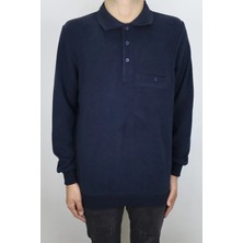 Santa Fistan Store Erkek Klasik Kesim Rahat Kalıp Tek Cepli Polo Yaka Kışlık Kazak