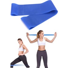 60 cm Pilates Jimnastik Egzersiz Yoga Direnç Bandı (Mavi - Hafif) 600X50X0.5 mm