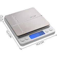 Dijital Hassas Mutfak ve Kuyumcu Terazisi 500GR/0.01 Hassasiyet