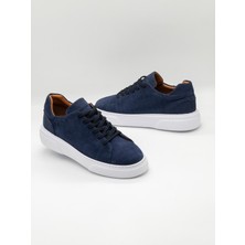 Trendche %100 Deri Günlük Erkek Sneaker RM-25001LACIVERT Nubuk