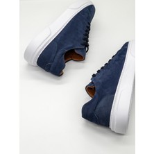 Trendche %100 Deri Günlük Erkek Sneaker RM-25001LACIVERT Nubuk