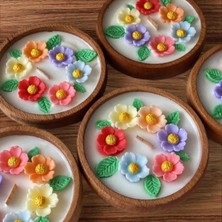 NKC şık tasarımlar Dekoratif Kokulu Mum Çiçek Desenli