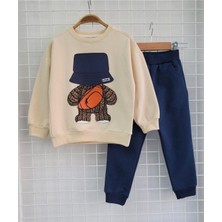 Şapkalı Ayıcık Desenli Unisex Eşofman Takımı