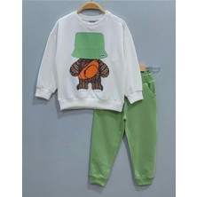 Şapkalı Ayıcık Desenli Unisex Eşofman Takımı