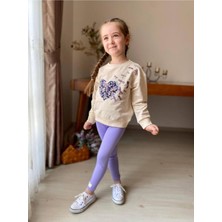 Kız Çocuk Puskullu Kalp Detayli  Eşofman Takimi.