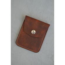 Oh Deer Leather  Hakiki Deri Kartlık - Çıtçıt Kapaklı- Frisco Deri (9,5 x 7,8 Cm)