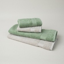 Linens Vita 4'lü Pamuk El/yüz Havlusu Seti Haki/gri