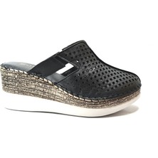 Onlo Ayakkabı K-92 Hakiki Deri Dolgu Topuklu Önü Kapalı Kadın Terlik