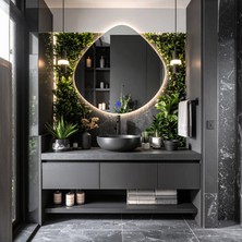 Zynor Günışığı Led'li Lazer Kumlamalı Lavabo & Banyo Aynası (Dokunmatik Sensörlü)