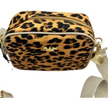 Kuum London Omuz Askılı Leopar Desenli Premium Kadın Çantası 21X16X9CM