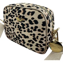 Kuum London Omuz Askılı Leopar Desenli Premium Kadın Çantası 21X16X9CM