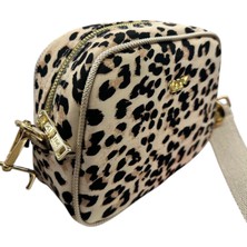 Kuum London Omuz Askılı Leopar Desenli Premium Kadın Çantası 21X16X9CM