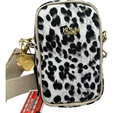 Kuum London Çarpraz Omuz Askılı Leopar Desenli Premium Kadın Çantası 19X12X8