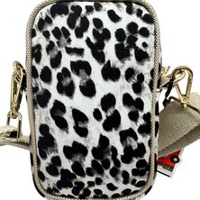 Kuum London Çarpraz Omuz Askılı Leopar Desenli Premium Kadın Çantası 19X12X8