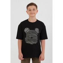 Ayıcık Baskılı Bisiklet Yaka Erkek Çocuk Tişört