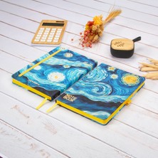 13,5x20 cm Van Gogh Sert Kapak Noktalı Tarihsiz Dikişli Defter