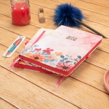 13,5X20 cm Çiçekli Sert Kapak Noktalı Tarihsiz Dikişli Defter