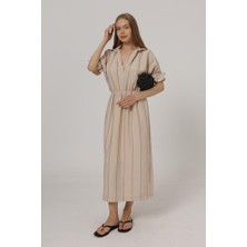 Arben Boutique Beli Lastikli Elbise - Taş