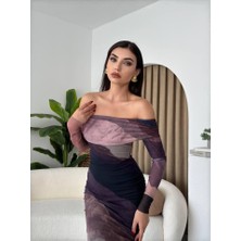 Arben Boutique Sevilla Madonna Yaka Tül Elbise