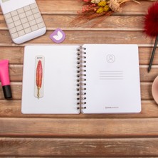 16,5x20 cm Pembe Sert Kapak Noktalı Tarihsiz Spiralli Not Okul Defteri