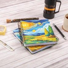 16,5X20 cm Van Gogh Sert Kapak Noktalı Tarihsiz Spiralli Defter