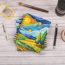 16,5X20 cm Van Gogh Sert Kapak Noktalı Tarihsiz Spiralli Defter