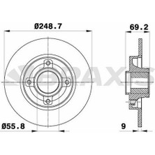Fren Diski Arka Sensor Halkası ile C4 C3 Pıcasso Ds3 C3 Iıı P207 P307 P208 P2008 1.4 16V / 1.6