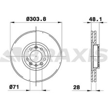 Fren Diski Ön Havalı C4 P508 1.6VTI / 1.6thp / 1.6hdı / 2.0hdı / 2.2hdı 10> 304MM P308 Iı 1.2V