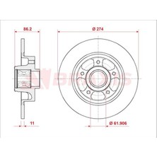 Fren Diski Arka Abs Sensor Halkası ile Scenıc Iıı Grand Scenıc Jz0 / 1 1,2 Tce / 1,4 / 1,5dcı / 1,6