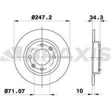 Fren Diski Arka P405 1.6 1.9 1.8t (89 92) P405 Iı 1.8 2.0 2.0 16V (92 95) / (247X10X9)