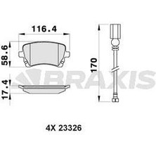 Arka Fren Balatası (Fıslı) Transporter T5 / T6 1.9 / 2.0 / 2.5tdı 03>16