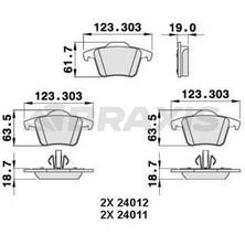 Arka Fren Balatası Volvo Xc 90 T6 2.5t D5 06.02>