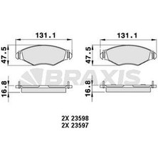 Ön Fren Balatası P206 1.4hdı 1.1 / 1.4 / 1.6 / 1.9 98> P206+ (T3E)1.4 / 1.6 06>kangoo 1.9d (Celık Segmanl